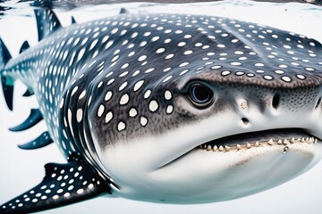 Great whale shark isolated on white background