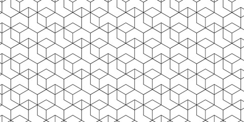 Vector hexagonal illustration seamless grid metal wallpaper wire design. geometric gradient black and white square honeycomb diamond surface background.