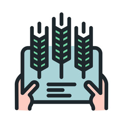 Agricultural Technology icon. Agriculture icon. Plant growth monitoring application.