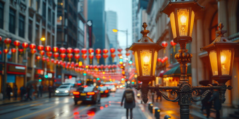 Creative polygonal round banking hologram on blurry background. Digital transformation and finance concept. 3D Rendering.