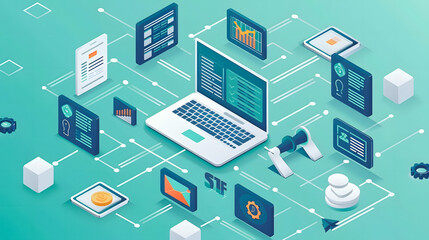 Fototapeta premium Compliance and Governance, Illustrate a scenario that highlights how advanced document management technologies ensure regulatory compliance and governance standards, AI
