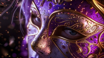 Mysterious Glance Through a Glittering Mask
