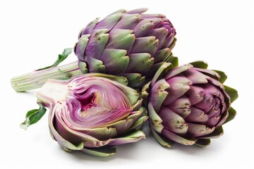 Obraz premium Purple artichoke isolated on white background