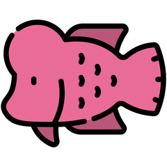 fish filled line icon