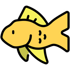 fish filled line icon