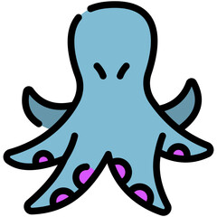 octopus filled line icon