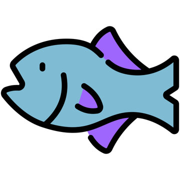 recommend clip art: fish filled line icon