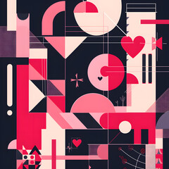 Valentine's Day cartoon cards. Generative AI Illustration