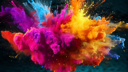 colorful splash background, Generative AI.