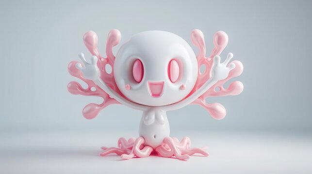 Adorable clay Bloodsucker, Gymnastics full body Muted color 3D clay icon, Blender 3D, white background with subtle gradients, kawai
