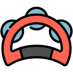 tambourine filled line icon