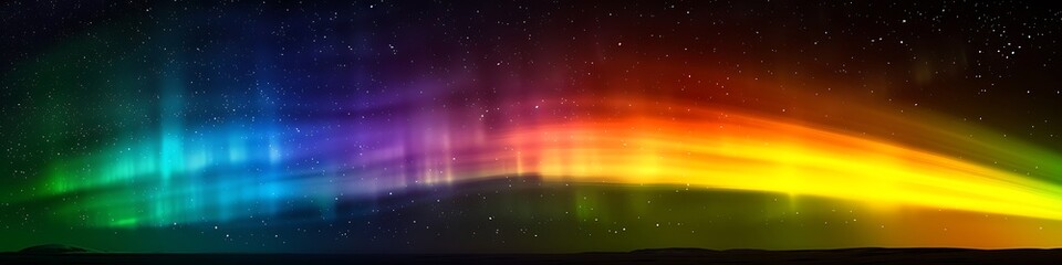Naklejka premium stunning image of rainbow-colored aurorlighting up dark night sky symbolizing the magic and wonder of LGBTQ pride and diversity