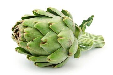 Fototapeta premium Single artichoke on white background