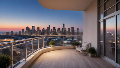 cozy balcony of a modern apartment balcony with aluminum railings 11