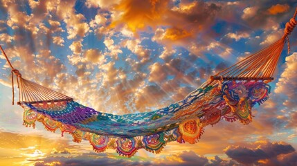 Colorful Hammock in a Sunset Sky