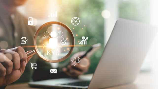 Know your customer (KYC) concept. Finding the target audience of a business, thinking about marketing to find customers, customer service, social media. digital marketing online.