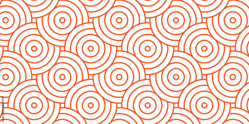 Wall mural vector overlapping pattern minimal diamond geometric brown and yellow waves abstract wave line. seam