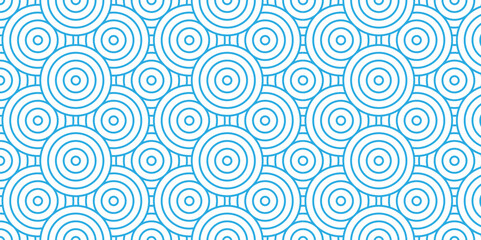 Vector overlapping Pattern Minimal diamond geometric blue color spiral line waves abstract wave line. seamless blue tile stripe overlap creative retro circle line fabric pattern white background.