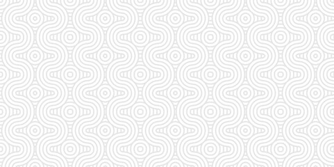 Fototapeta premium Vector overlapping Pattern Minimal diamond geometric waves backdrop abstract wave line. white and gray seamless tile stripe overlap creative retro circle line fabric pattern white background.