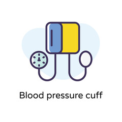 Blood pressure cuff vector icon