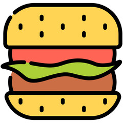 burger filled line icon