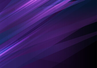 Fototapeta premium Violet and blue grunge stripes abstract geometric background. Vector tech design
