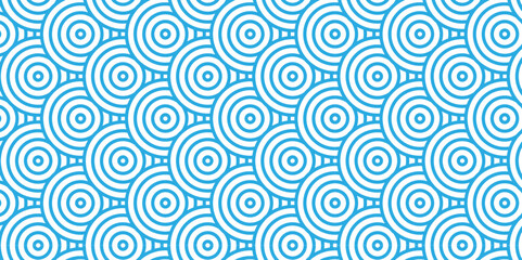 Vector overlapping Pattern Minimal diamond geometric blue color spiral line waves abstract wave line. seamless blue tile stripe overlap creative retro circle line fabric pattern white background.