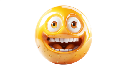 Wide-eyed smiling emoji, capturing a moment of happiness and positivity in digital communication