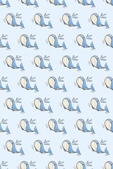 Naklejka premium seamless pattern background with blue whale