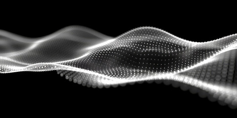 Naklejka premium Abstract polygonal lines on dark background. Big data, technology, metaverse and future concept. 3D Rendering.