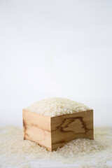 uncooked japanese rice, food background