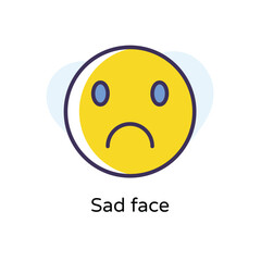 Sad face vector icon