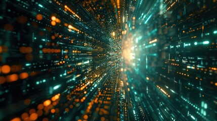 Abstract visualization of data being scrambled and unscrambled, showcasing encryption algorithms