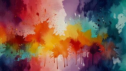 Abstract Background With Colorful Watercolor Blot Theme