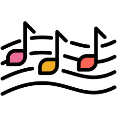 musical note filled line icon