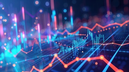 Chart of business data graph diagram and growth. Ai generative