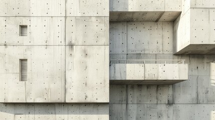Architectural building details with cement wall an stuck
