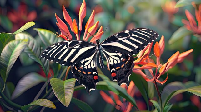 Zebra longwing on a flower