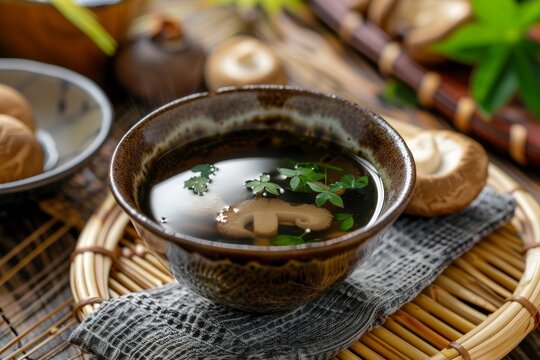 Umami taste from Japanese dashi ingredients katsuobushi kombu niboshi hoshi shiitake