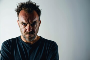 Obraz premium Unhappy man portrait on white background