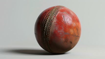 The red and old cricket ball