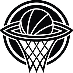  Basketball hoop icon, Basketball point glyph silhouette vector, Basketball hoop and ball.  © Trendy CraftSVG 