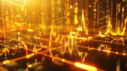 Insights into currency market background of success profit concept golden exchange economy trade wealth diagram in gold graph stock money investment finance business for growth.