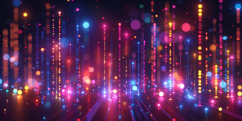 Obraz premium Creative glowing big data glitch background. Unique Design Abstract Digital Pixel Noise Glitch Error Video Damage. 3D Rendering.