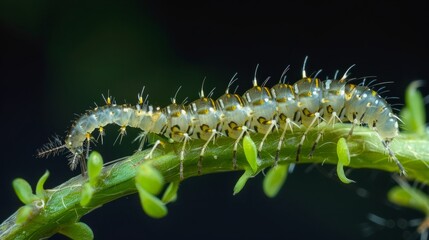 Naklejka premium Asian Tiger Mosquito Larva, Aedes albopictus, Examined for its Role in Global Health Challenges, Focus on Preventive Measures in Mosquito Control