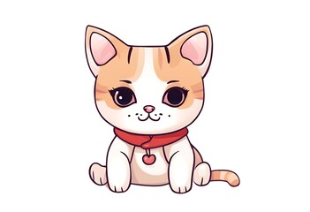 Obraz premium Adorable little cat doll for everyone who loves cute and cuddly things.Cartoon Abstract art. 