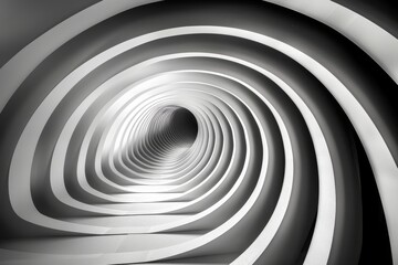 Obraz premium Monochrome spiral design creating a dramatic visual impact with a sense of depth and infinity in a sleek and modern abstract composition