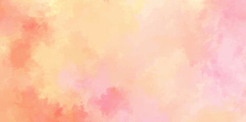 Abstract watercolor background .watercolor background with pink and yellow color. Fantasy light red, pink shades watercolor background. subtle watercolor pink yellow gradient illustration.	