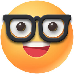 vector 3d emoji face glasses