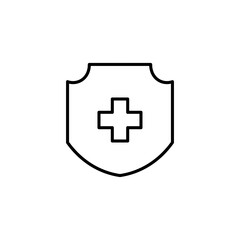 Obraz premium shiled white cross outline